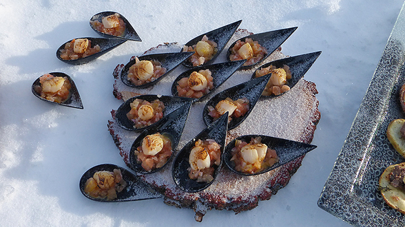 Buffet im Schnee