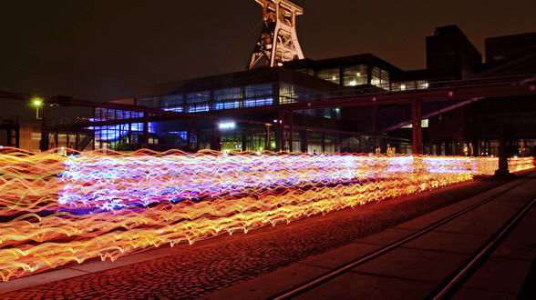 Light-Performance in der Zeche Zollverein