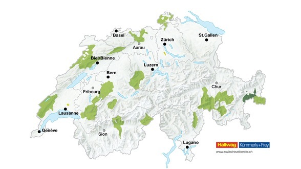 Karte Naturparks in der Schweiz